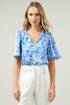 Dew Drop Ruffle Split Neck Dupont Top